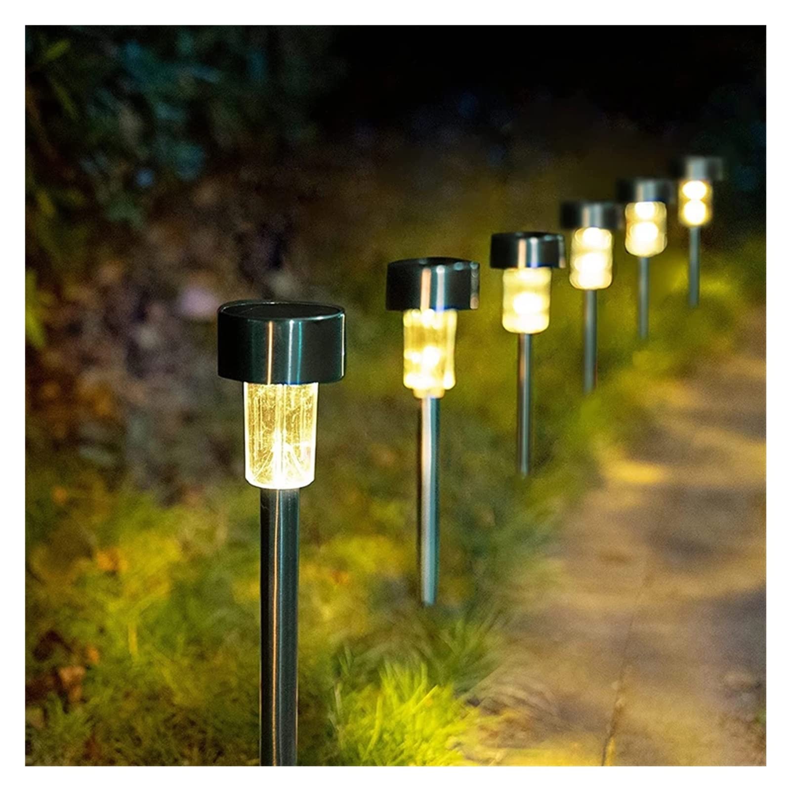 Solar Powered Outdoor Garden Lights - Waterproof Pathway & Yard Landscape Lighting, Sunpower Solar Lanterns for Lawn, Patio, Decoration (1-Pack) | Perfect for Walkways, Driveways & Backyard Ambience