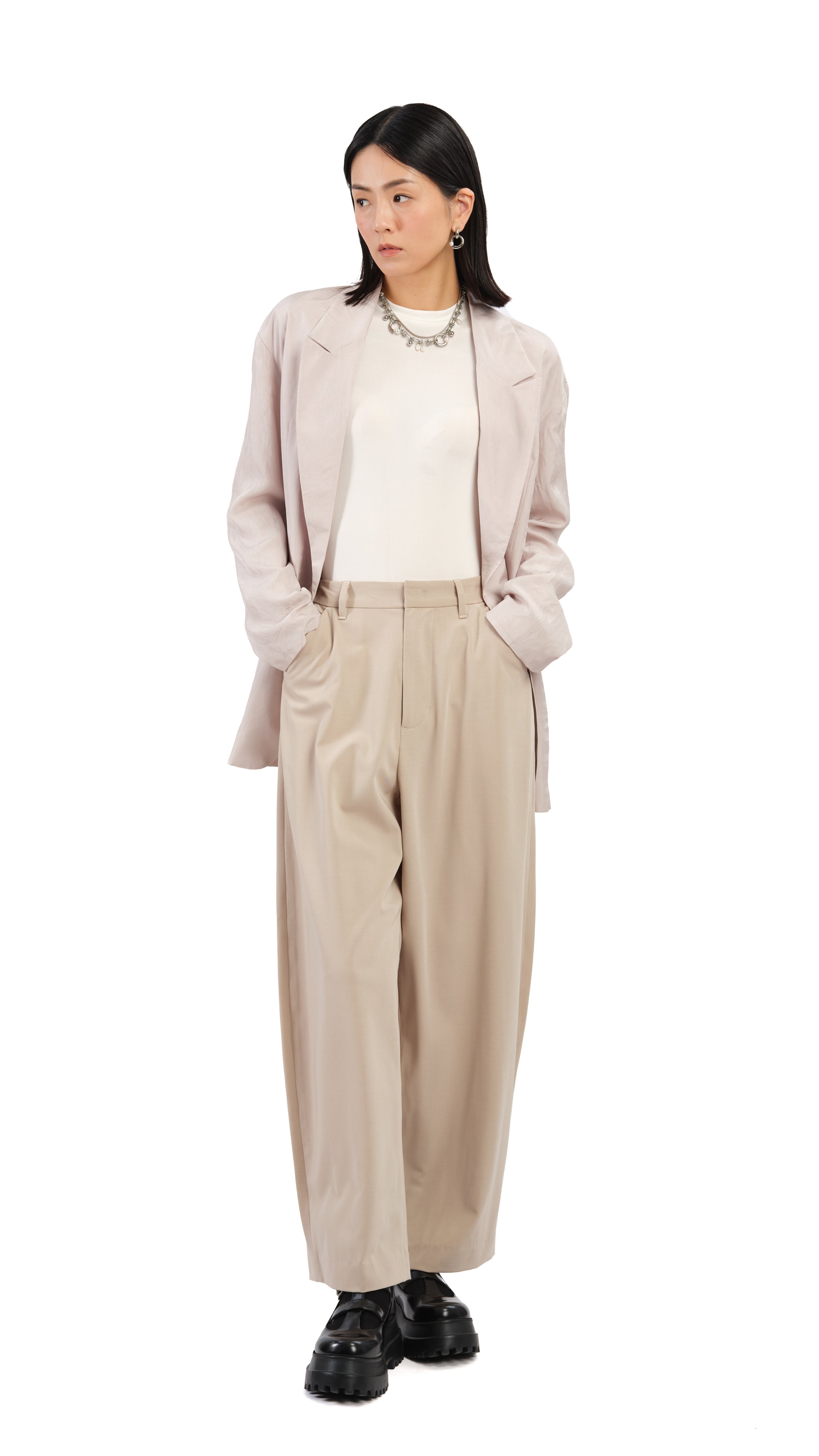 Stylish Balloon-Shaped Tailor Pants for Women - Trendy High Waist Wide Leg Trousers for Casual & Office Wear