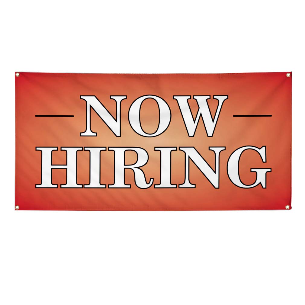 Custom Vinyl Banner - Weatherproof Outdoor Advertising Sign for Business, Now Hiring, Yard & Industrial Use - Multiple Sizes Available (60x144 Inches with 10 Grommets, Red) - Perfect for Storefronts, Construction Sites & Event Promotions