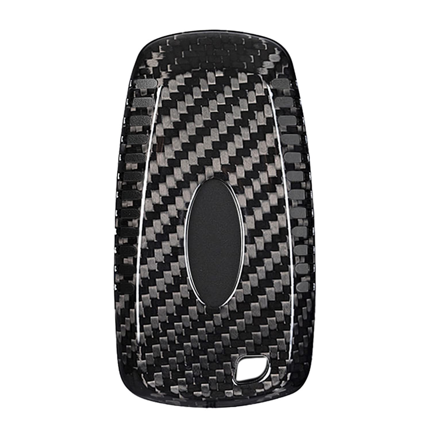 Premium Genuine Carbon Fiber Car Key Fob Cover for Ford Bronco/Edge/Escape/Expedition/Explorer/F150/F250/F450/Fusion/Maverick/Mondeo/Mustang/Ranger - Compatible with 3 & 4 Button Models - Sleek Black Design - Perfect for Daily Use, Car Enthusiasts & Gift Giving