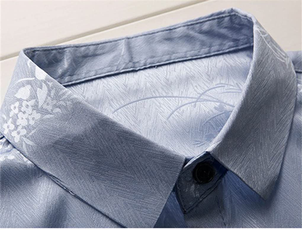 Silk Satin Dress Shirt for Men - Floral Printed Slim Fit Long Sleeve Casual Shirt | Soft & Comfortable for Office, Party & Formal Occasions