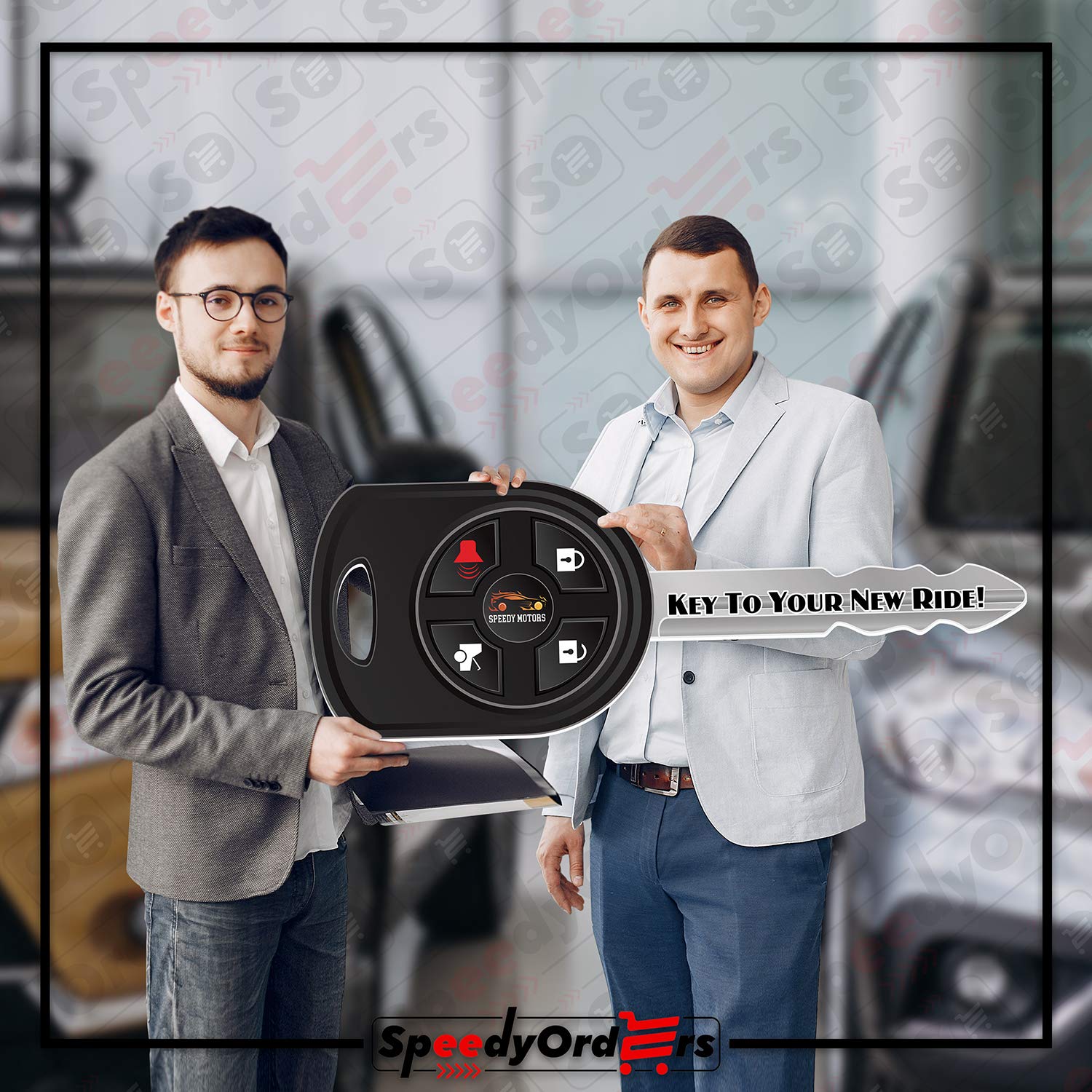 **Oversized Car Key Prop - 45x16 Inch Giant Car Key for Dealership Photo Booths, Custom Marketing & Promotional Events - Perfect for Auto Shows, Grand Openings & Social Media Campaigns**