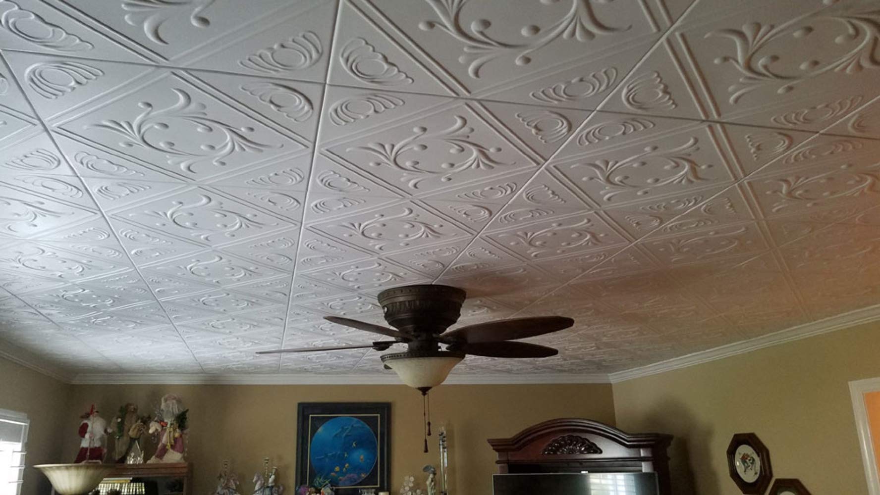 Premium Diamond Wreath Foam Ceiling Tiles - 12