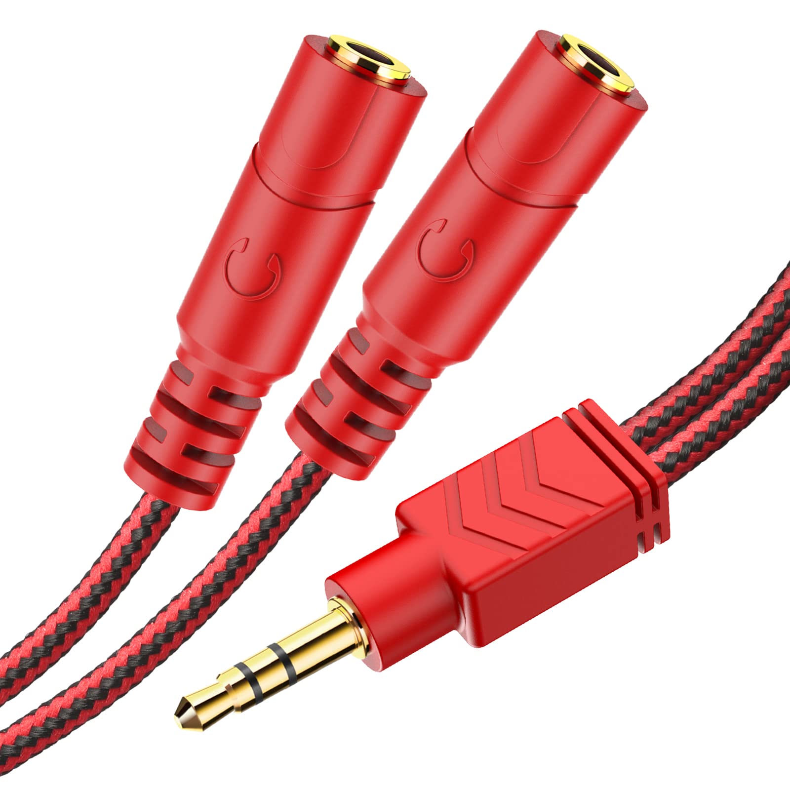 MillSO 3.5mm Audio Headphone Splitter - TRS Male to 2 Female Stereo Y Splitter Cable, 8inch, Dual Headphones & Speakers Compatible with Smartphone, MP3, Laptop, Tablet, PC - Perfect for Gaming, Travel & Office Use