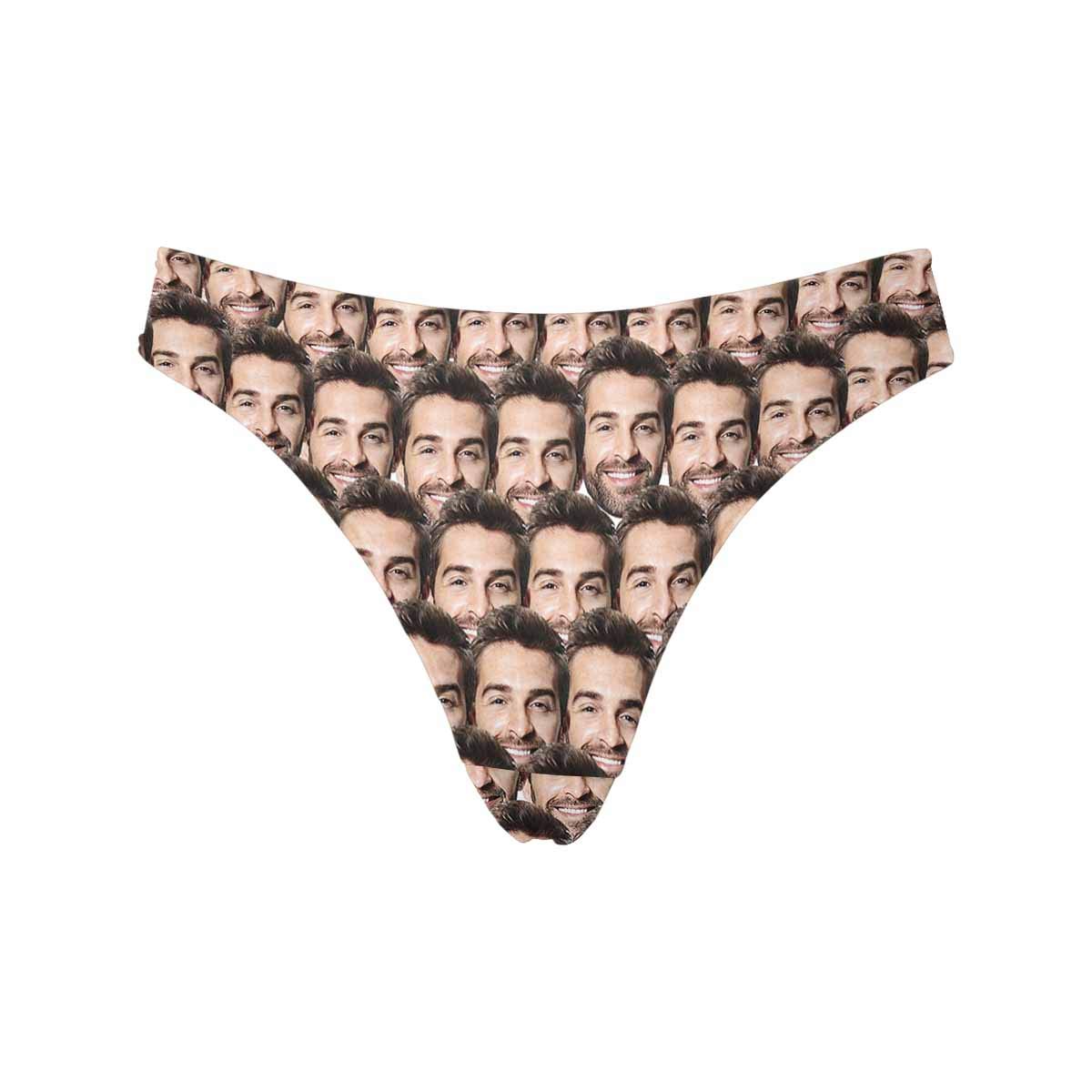 Custom Funny Face Photo Thong Underwear for Women - Husband & Boyfriend Gift Idea (XS-XXXL) - Perfect for Valentine's Day, Bachelorette Parties & Couples Gifts