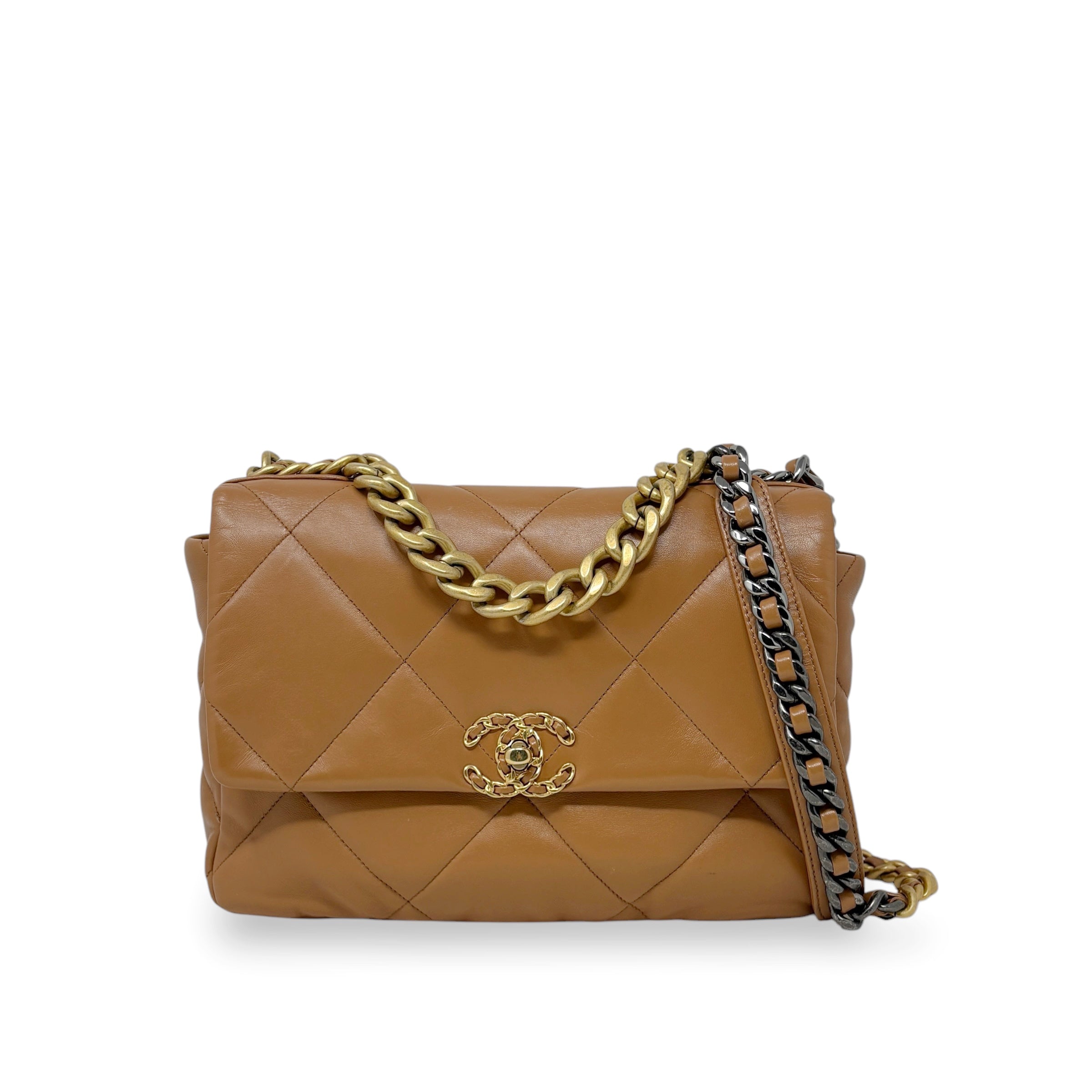 Chanel Caramel Large 19 Flap Bag - Luxury Designer Handbag for Women | Perfect for Everyday Use, Work & Special Occasions