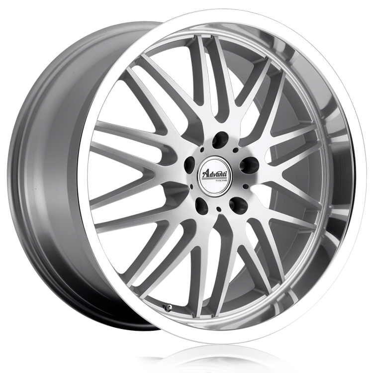 Advanti Racing Kudos Silver 22x10 Wheels with Machine Lip | 5x120mm Bolt Pattern & 74.1mm Hub | Perfect for BMW, Lexus, and Aftermarket Upgrades | Enhance Your Car's Performance and Style