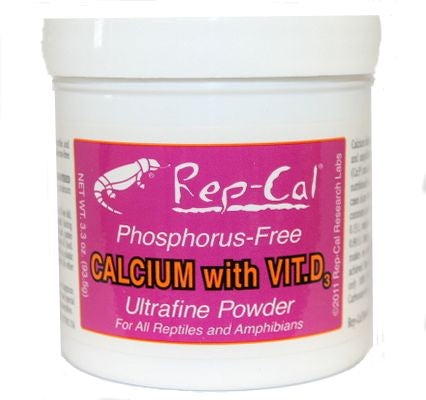 Rep Cal Ultrafine Calcium with Vitamin D3 - Premium Reptile Supplement for Strong Bones & Health - Ideal for Bearded Dragons, Turtles & Lizards