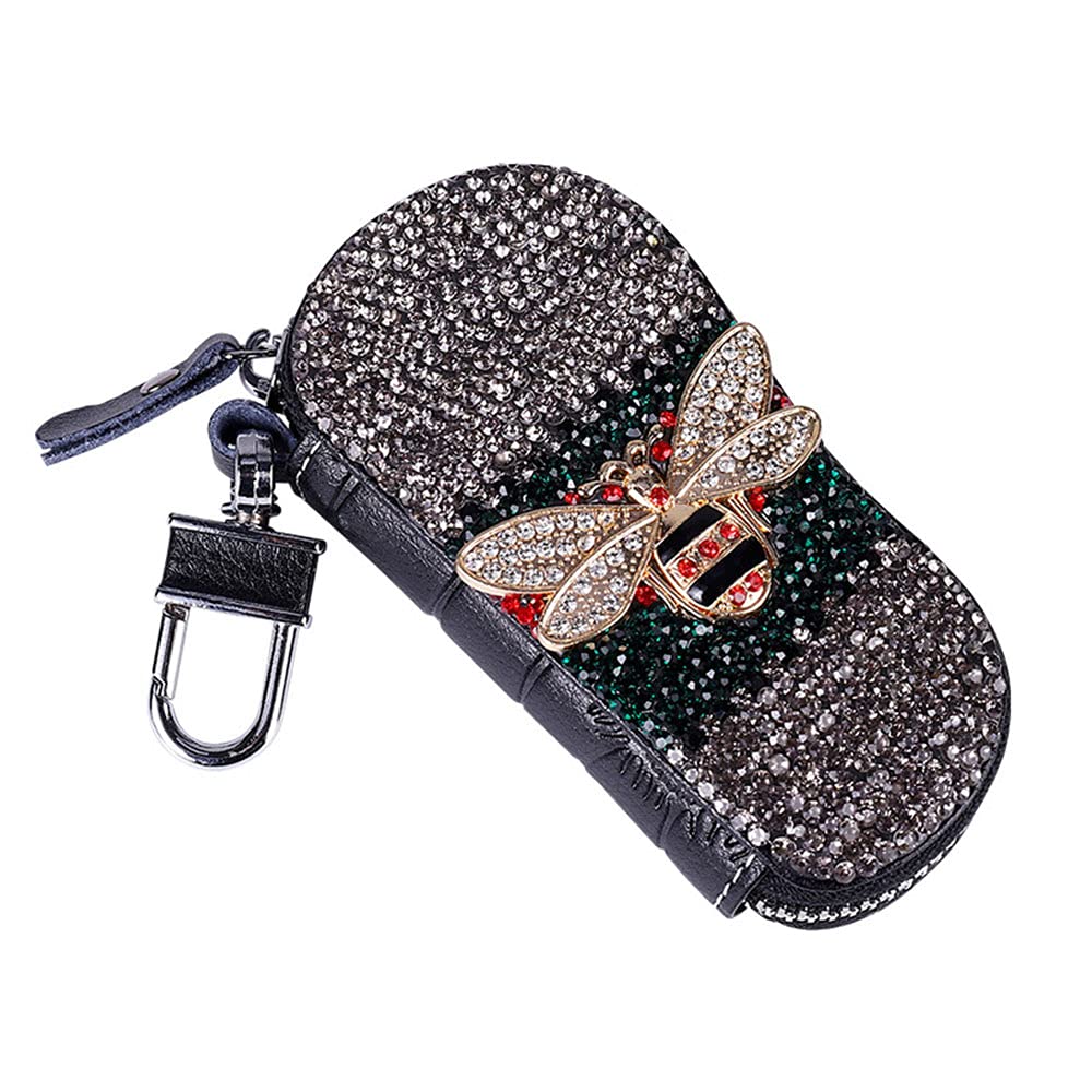 Sparkling Crystal Car Key Holder Case with Shiny Diamond Bee Design - Stylish & Durable Keychain for Women, Men - Perfect for Car Keys, House Keys, Gift Giving