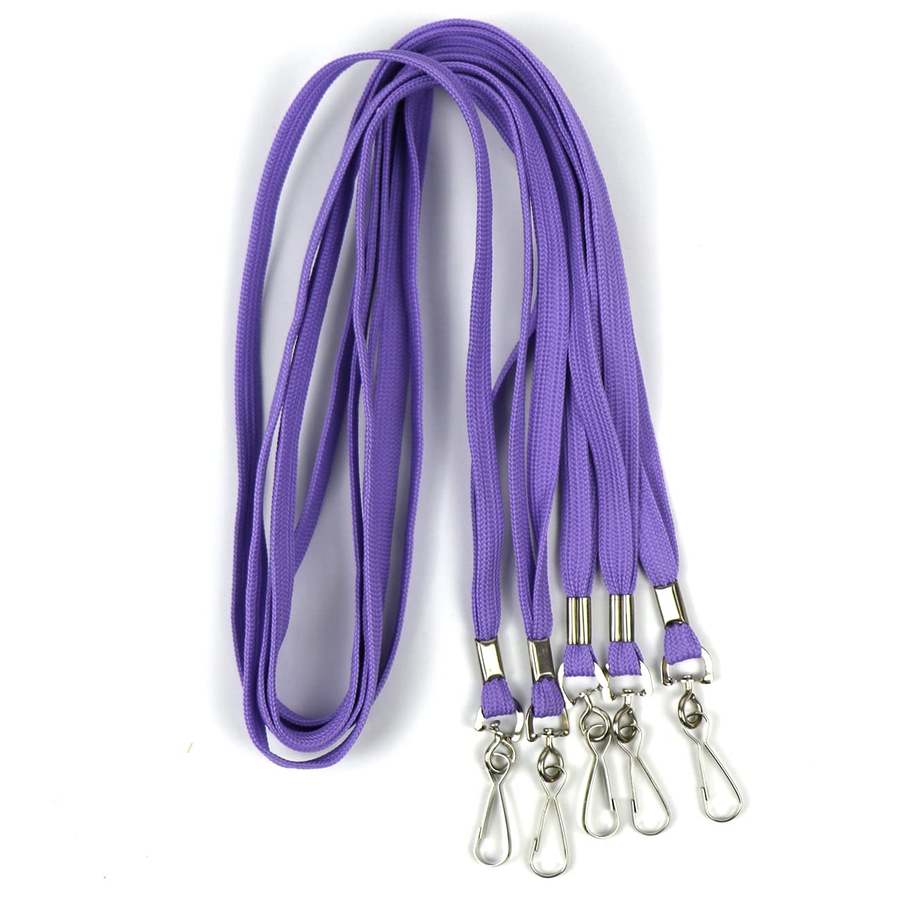 Beebel 100 Pack Purple Lanyards with Swivel Hooks for ID Badges - Office & Event Use