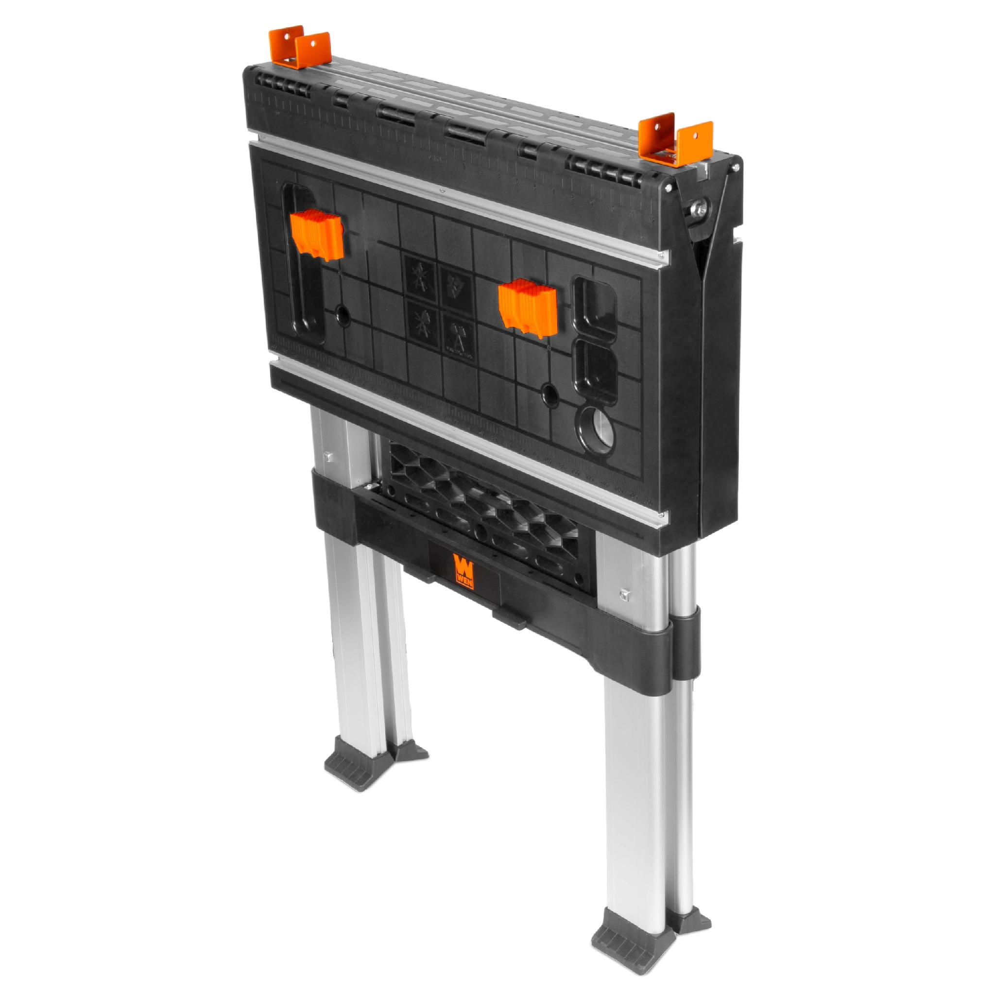 WEN WB3225 2-in-1 Folding Work Table & Sawhorse - 440 lbs Capacity with Onboard Clamps & Clamp Dogs - Perfect for Woodworking, DIY Projects & Jobsite Support