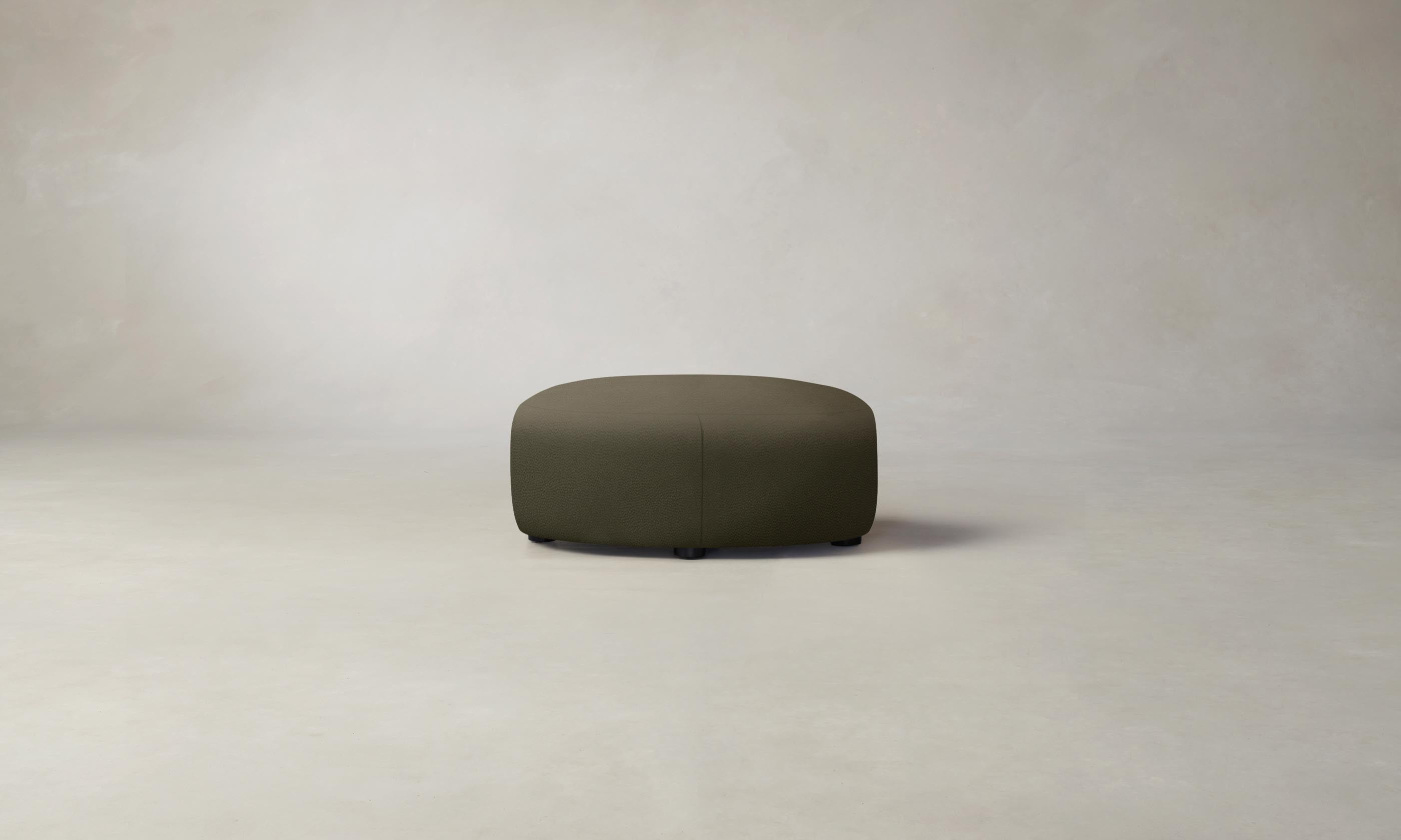 Premium Pebbled Leather Chelsea Ottoman in Truffle Brown - Stylish Footrest & Storage Bench for Living Room, Bedroom, or Office