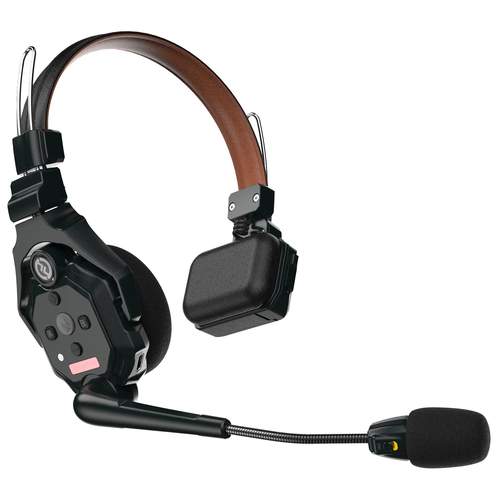 Hollyland Solidcom C1 Pro Wireless Intercom Headset with ENC Noise Cancellation & Full Duplex - 1100ft Range, PTT & Mute Function, Single Ear Design for Church, Drone, TV & Film Production - Perfect for Team Communication in Live Events, Broadcasting & Professional Audio Settings