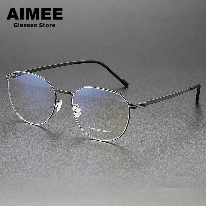 Aimee Women's Full Rim Flat Top Oval Stainless Steel Eyeglasses Frame 13652 - Lightweight & Durable for Work, Reading & Fashion
