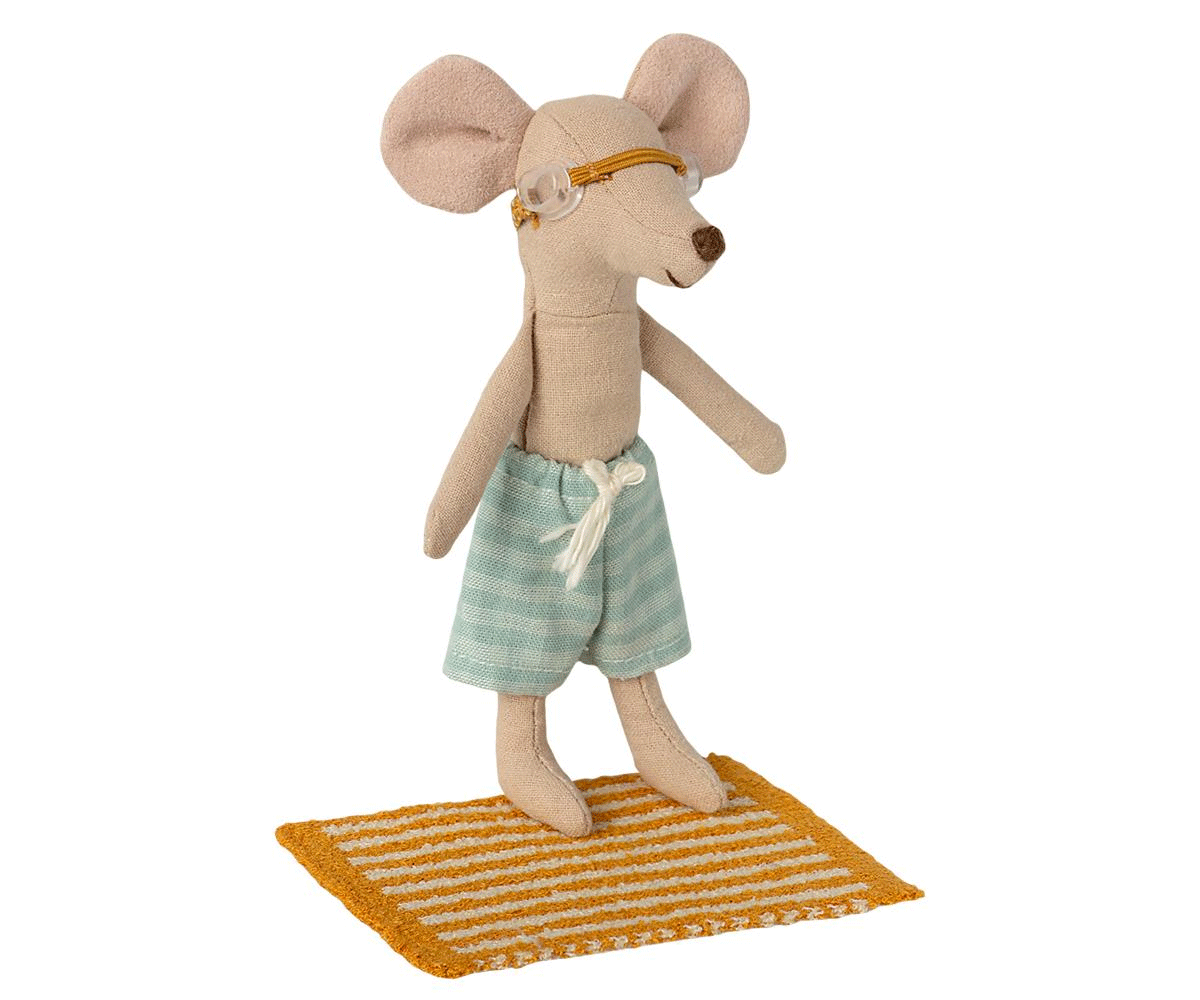 Maileg Big Brother Mouse Beach Set - Adorable Plush Toy for Kids, Perfect for Summer Play, Travel & Nursery Decor