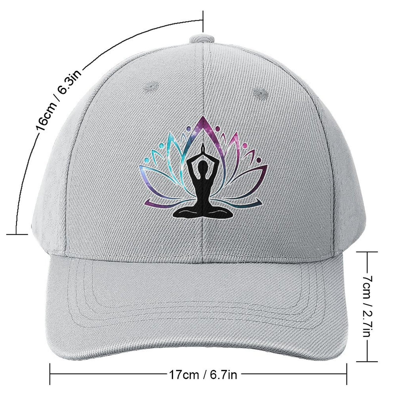 India Lotus Yoga Classic Baseball Cap - Adjustable Dad Hat for Golf, Trucker & Casual Wear - Unconstructed Plain Cap for Men & Women - Perfect for Yoga, Outdoor Sports & Daily Fashion