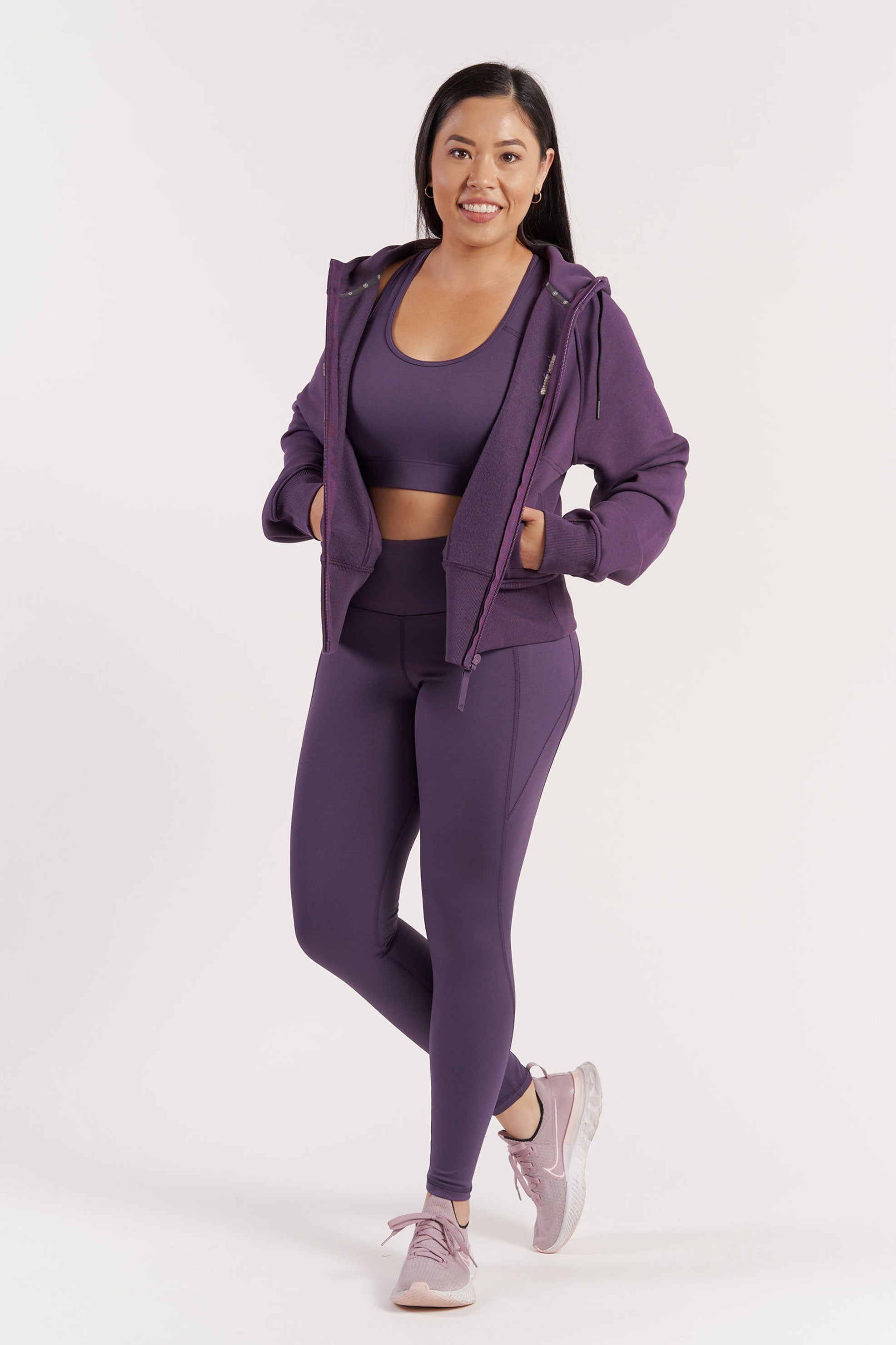 High-Waisted Training Pocket Move Leggings for Women - Blackcurrant Color - Perfect for Yoga, Running & Gym Workouts