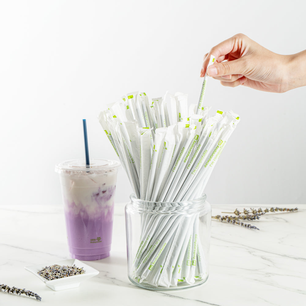 Eco-Friendly Compostable PLA/PBAT Plastic Straws - Midnight Blue, 8 1/4 Inch, 2000 Count Box | Biodegradable Drinking Straws for Parties, Restaurants & Sustainable Living