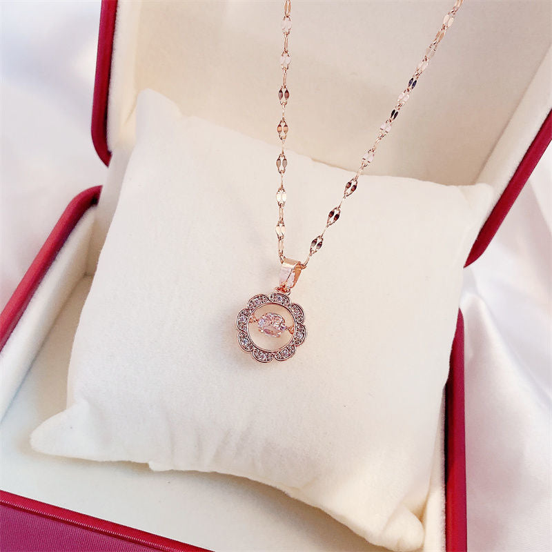 Valentine's Day Gift for Her - Elegant Diamond Perfume Bottle Pendant Necklace, Women's Fashion Jewelry, Perfect for Anniversary, Date Night, and Special Occasions