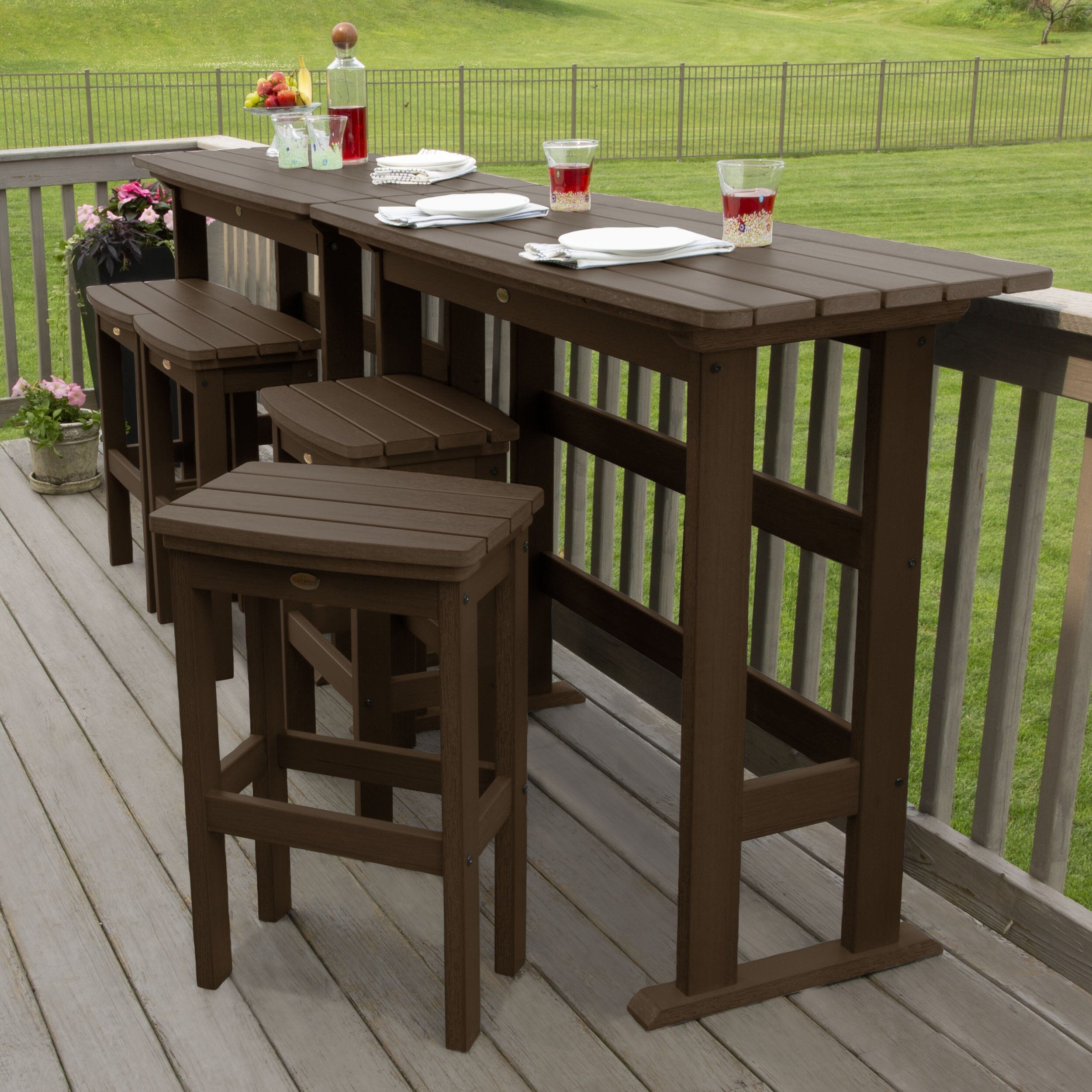 Lehigh 6-Piece Bar Height Balcony Patio Set - Outdoor Dining & Relaxing Furniture for Small Spaces
