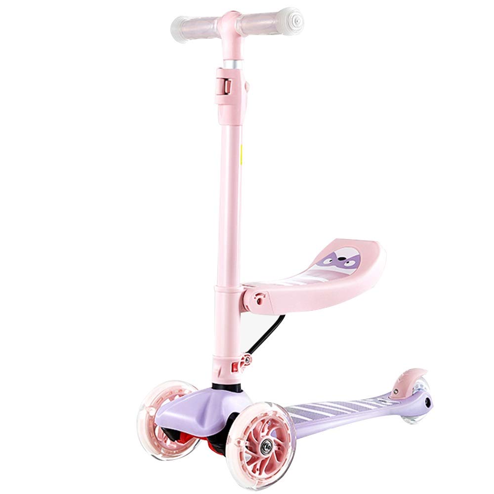 2-in-1 Folding Skates & Skateboard Toddler Scooter with Adjustable Height - Super Wide PU Flash Wheels for Boys & Girls Ages 1-6 | Perfect for Outdoor Play, Park Rides & Learning Balance