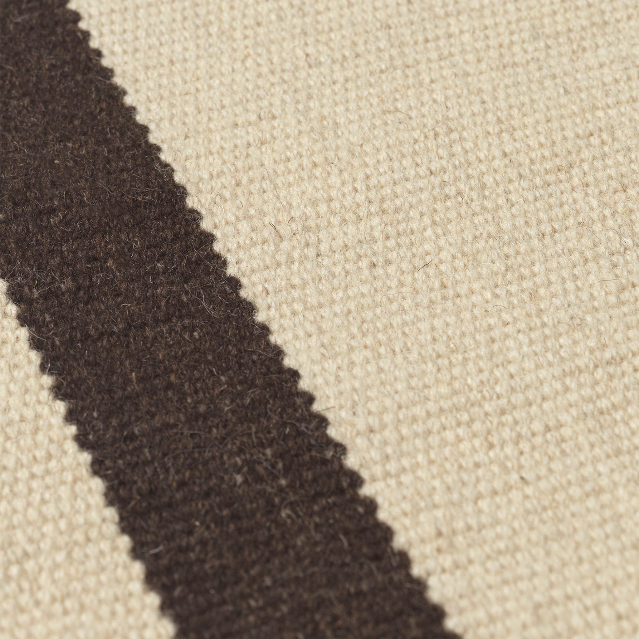 FERM LIVING Calm Kelim Runner Rug - Off White & Coffee Stripes - 80x200cm Handwoven Vintage Style - Perfect for Hallway, Living Room or Bedroom Decor