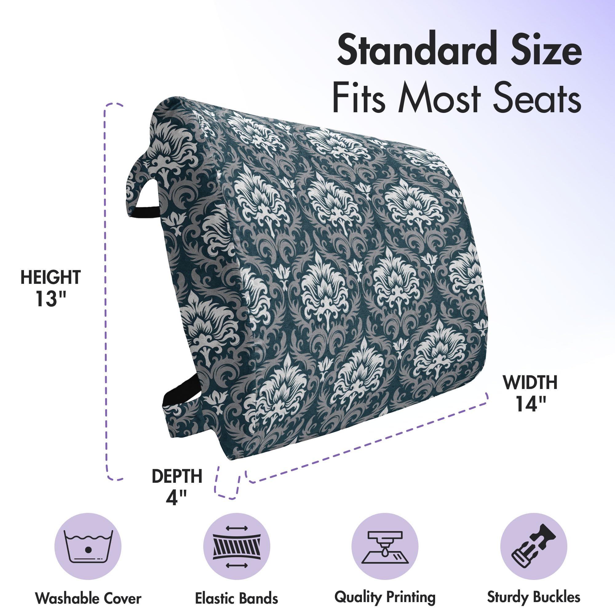Ambesonne Floral Damask Lumbar Support Pillow - 14