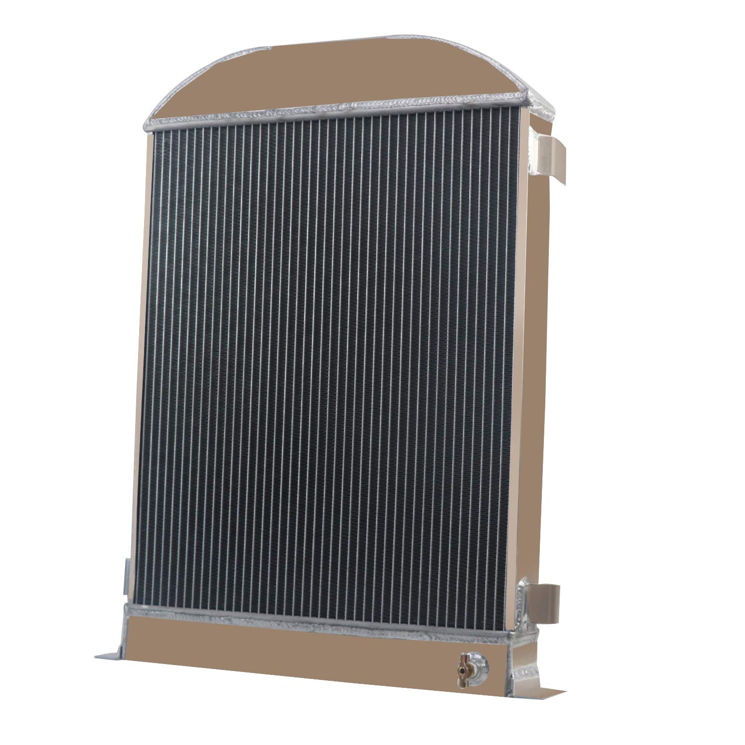 1930-1932 Ford Flathead V8 4-Row Aluminum Radiator - Stock Height Replacement with Shroud & Fan Relay Kit - Perfect for Classic Car Restoration & Hot Rod Upgrades