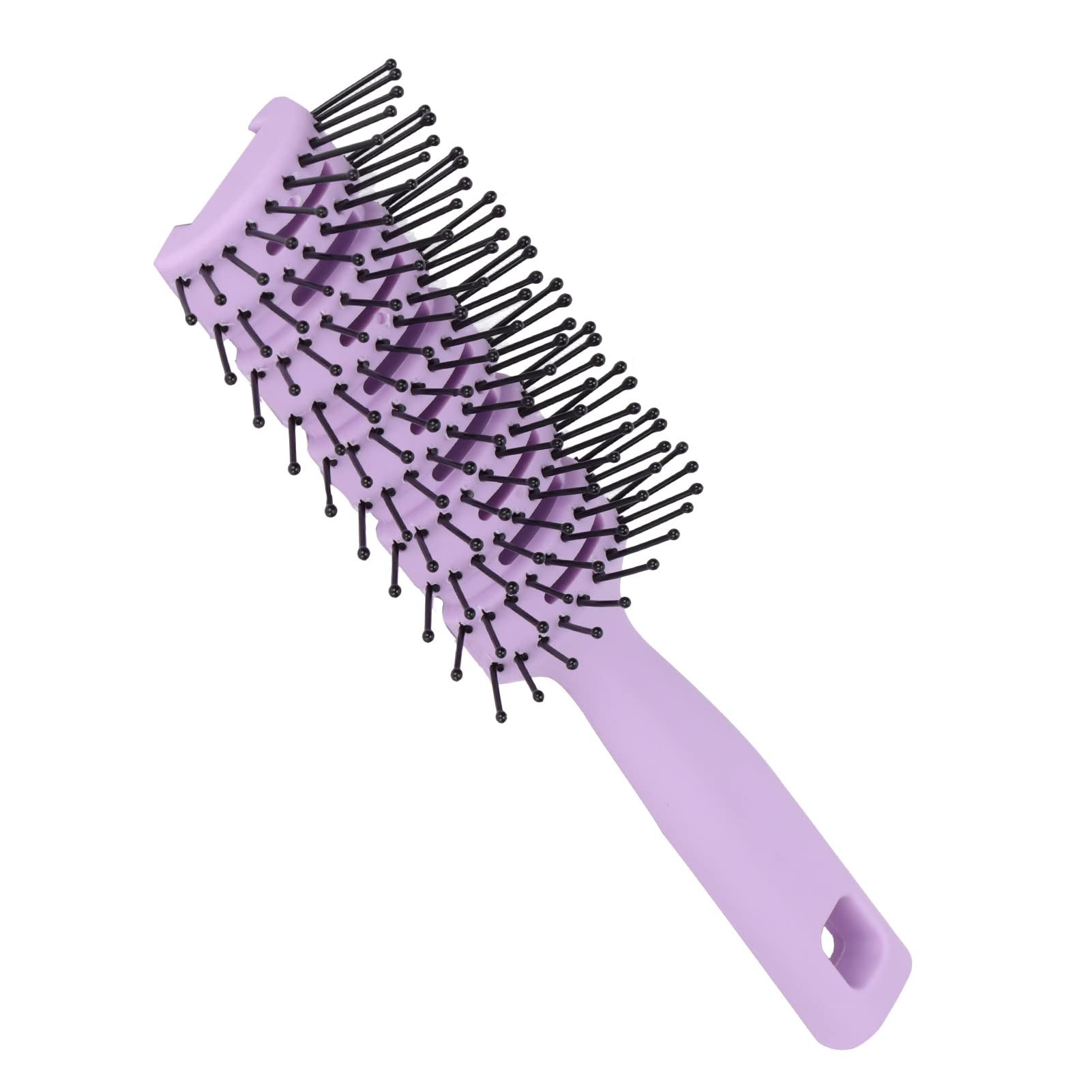 Vented Hair Brush for Detangling & Scalp Massage - Hollow Back Round Teeth Hair Care Brush (Purple) | Perfect for Wet/Dry Hair, Styling & Relaxing at Home