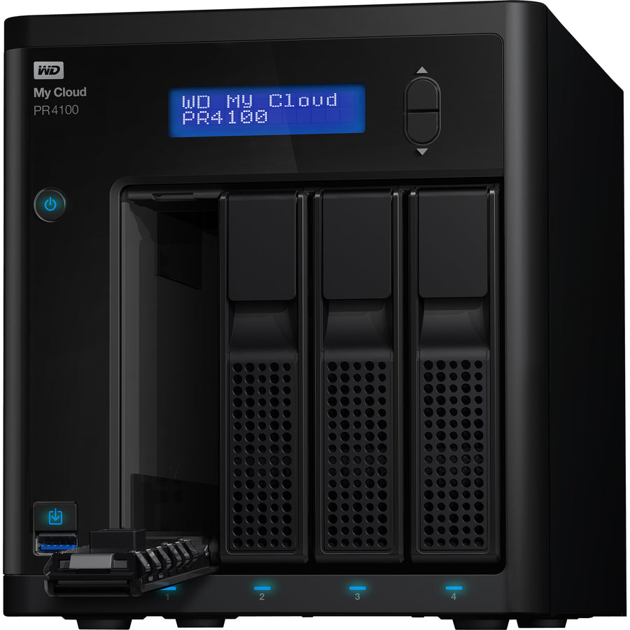 WD 32TB My Cloud Pro Series PR4100 NAS Storage - 4-Bay Network Attached Server with USB 3.0 Ports for Home Office & Business Data Backup, Media Streaming & File Sharing