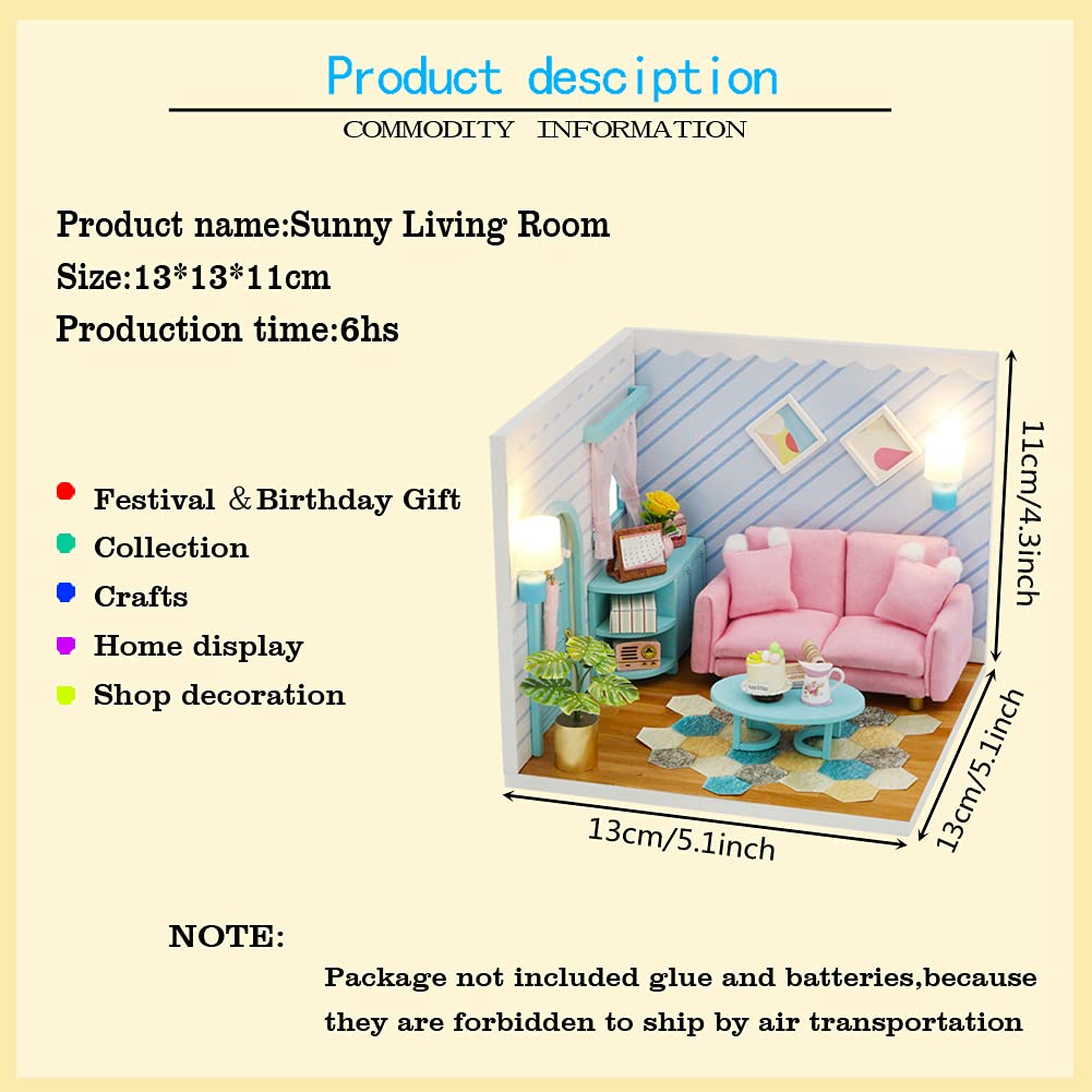 1:24 Scale DIY Wooden Toy House Kit - Mini Bakery Cake House Model with LED Lights for Dollhouse, Home Decor & Gift Ideas | Perfect for Kids, Collectors & Craft Lovers