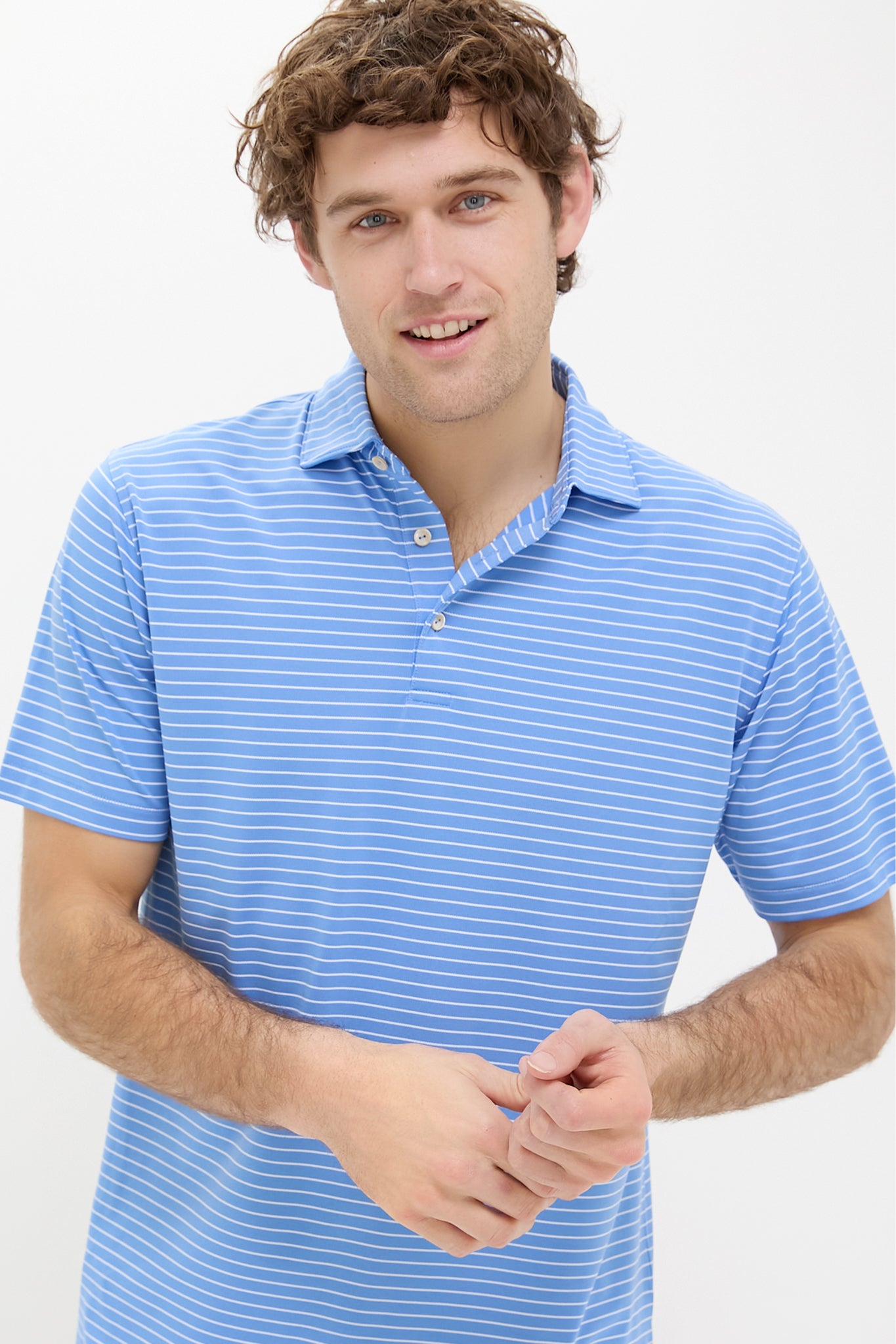 Blue Sea Winston Performance Mesh Polo Shirt for Men - Breathable Quick-Dry Golf & Casual Wear - Perfect for Outdoor Sports, Work & Everyday Comfort