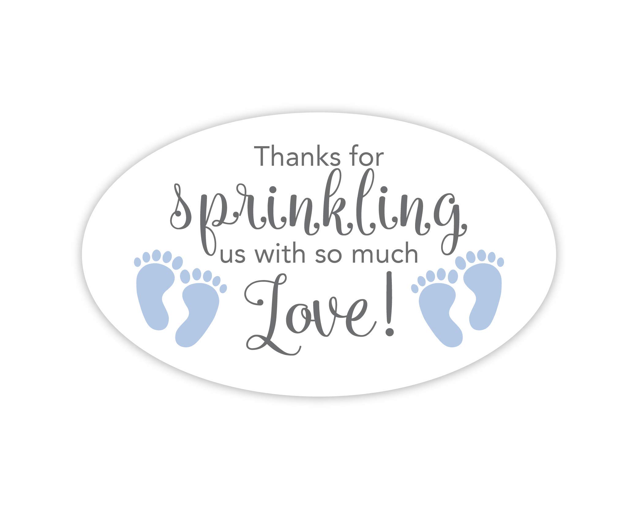Oval Baby Shower Stickers - Thank You for Showering Us - Gender Neutral, Girl & Boy Baby Shower Stickers (#681-2-BG-OV) - Perfect for Baby Registry, Gender Reveal Parties & Nursery Decor