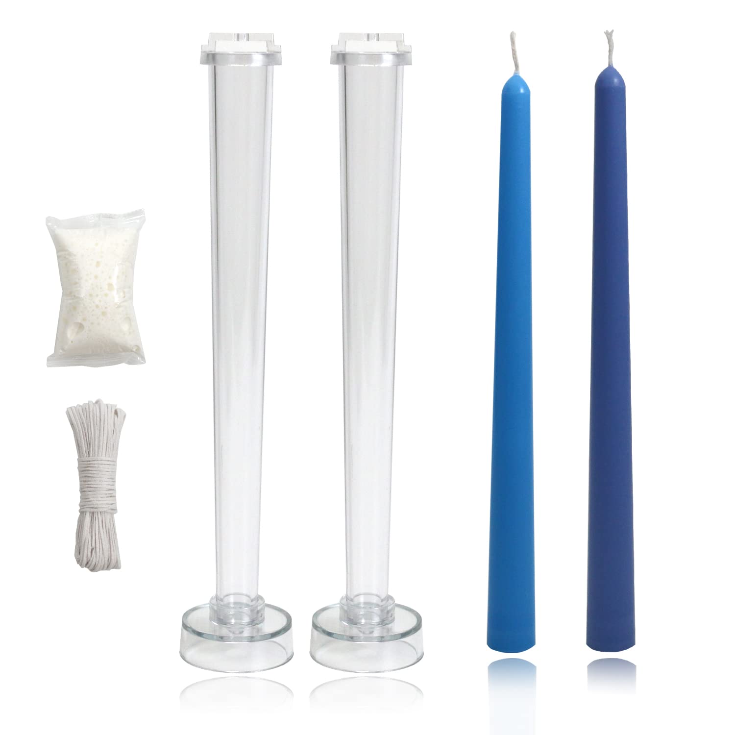 2 Pack Clear Plastic Taper Candle Molds - 10.2 Inch DIY Tapered Candlesticks for Wedding Centerpieces, Party Decorations, Romantic Dinner Lighting & Home Decoration - Perfect for Holiday Crafts, Gift Making & Aromatherapy Candles