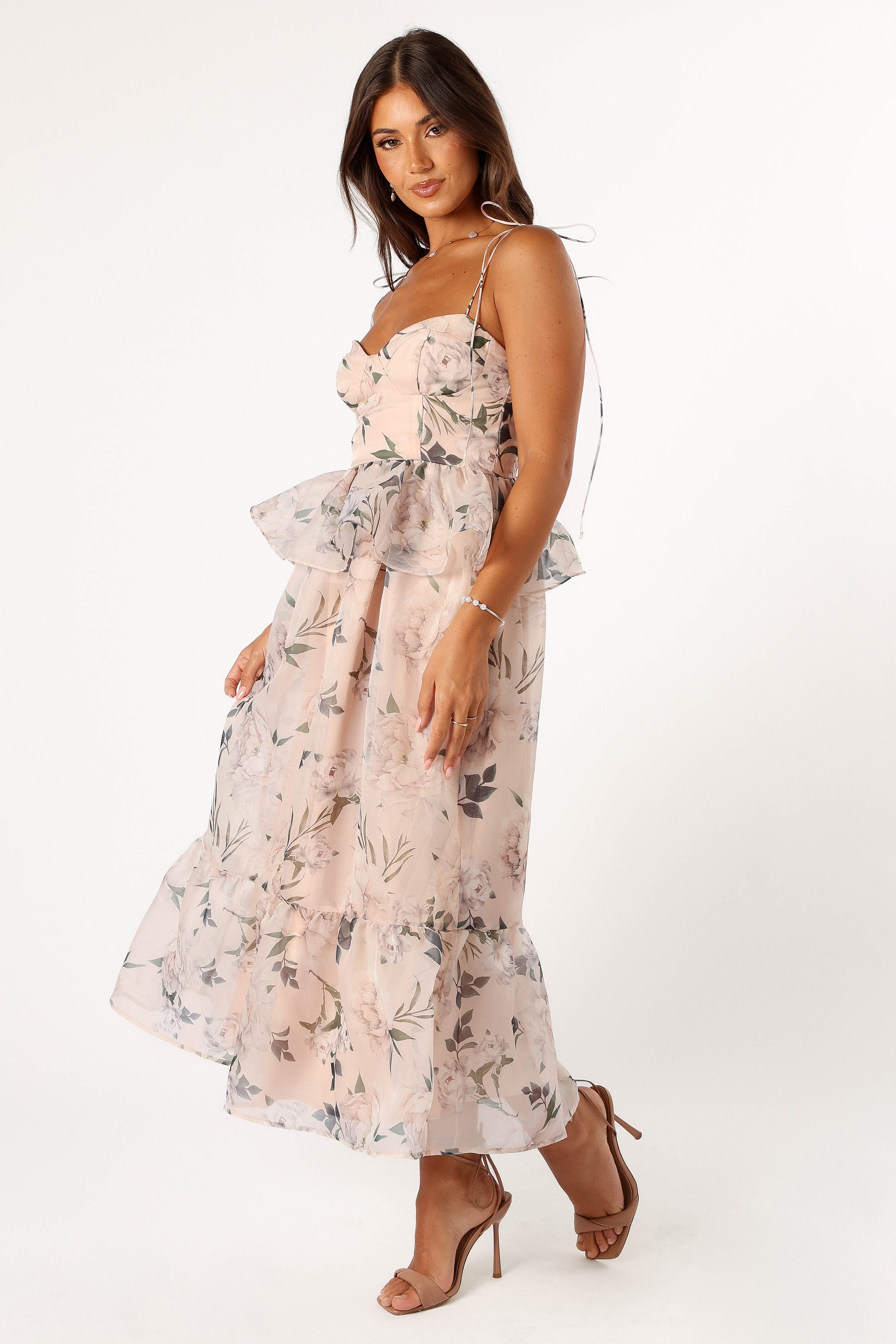 Kennie Midi Dress - Floral Print Pink Summer Dress for Women | Casual & Party Wear | Perfect for Beach, Brunch & Date Nights