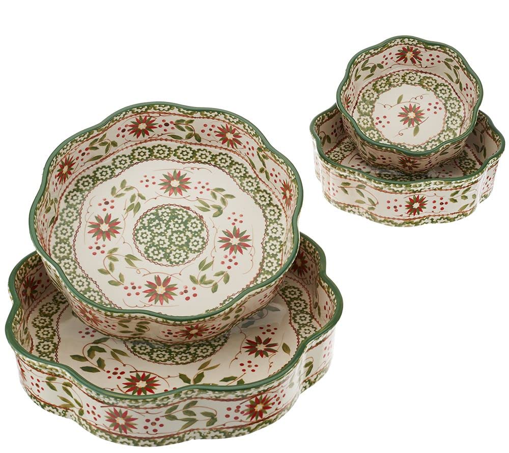 Temp-tations 4-Piece Scalloped Round Nested Cake Pans Set - 12