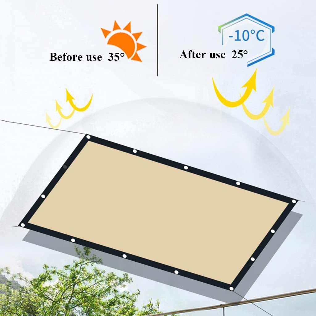 Premium UV-Resistant Sunblock Shade Cloth - 4m x 6m Sunscreen Mesh for Greenhouse, Garden Plants & Outdoor Protection - Breathable Shade Netting with Reinforced Grommets - Ideal for Flowers, Patio, Lawn, Pool Cover & Backyard Shade Solutions