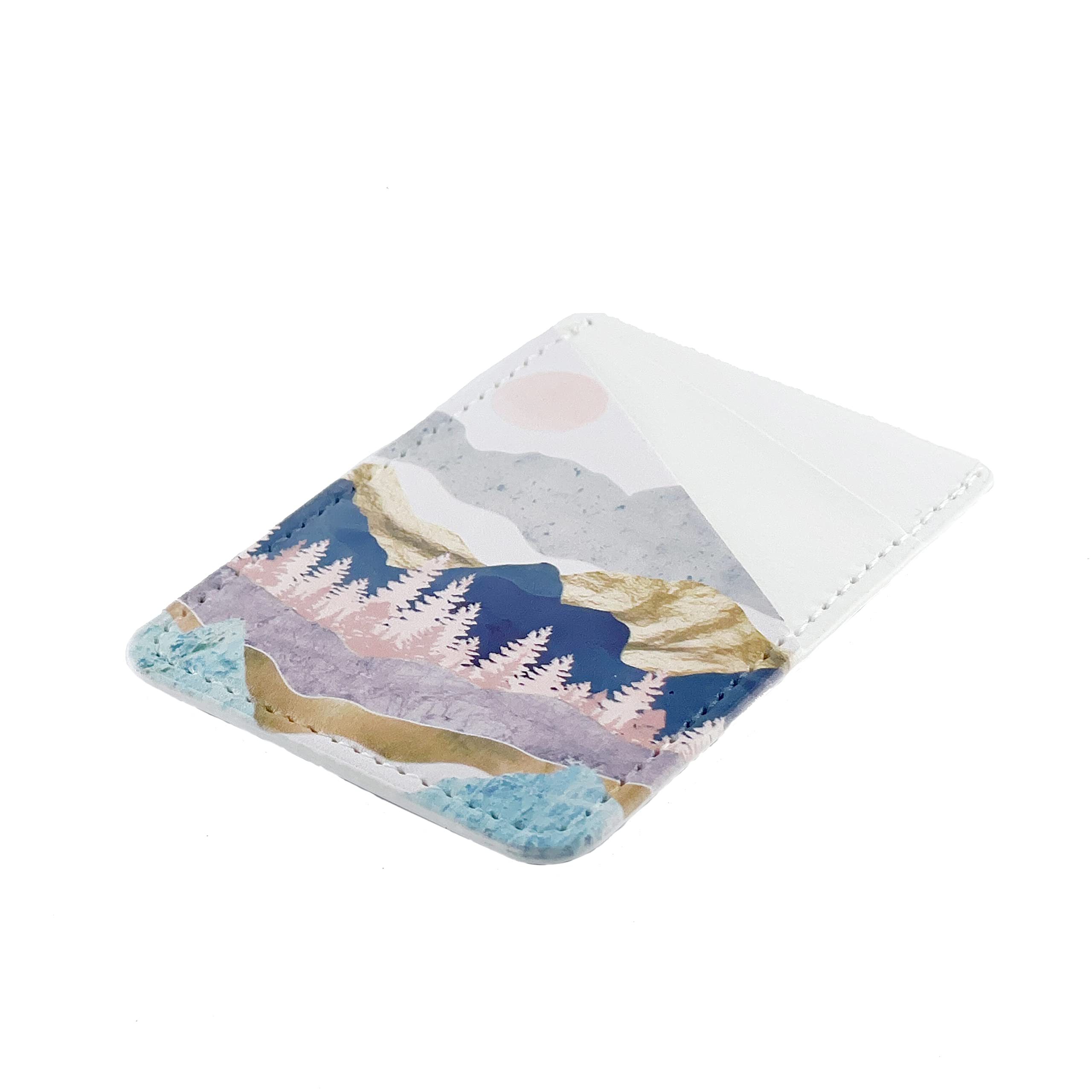 Stick On Phone Wallet Holder - Adhesive Credit Card Pocket for iPhone, Samsung, Android & All Smartphones | Perfect for Travel, Gym & Everyday Use (Summer Mountain Design)