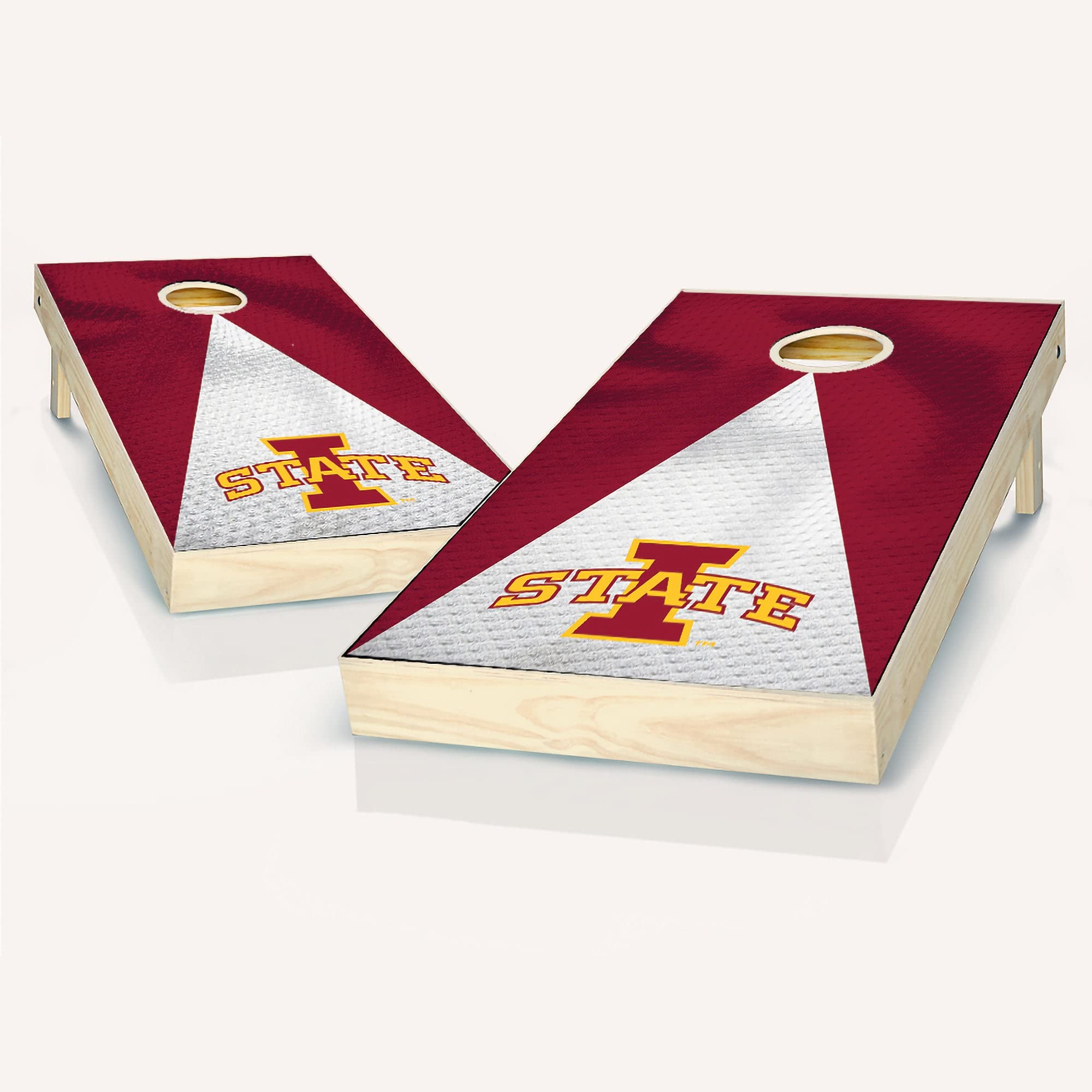 Iowa State Cornhole Game Set - 2 Premium Wooden Cornhole Boards & 8 Bean Bags | Tailgating, Backyard BBQ, College Parties & Outdoor Games