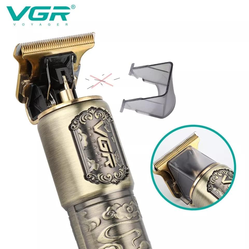 VGR V-073 Professional Hair Clipper for Men & Women - Corded/Cordless Hair Trimmer with 240 Min Runtime, 1500mAh Lithium Battery, LED Display, 4 Guide Combs (1-4mm), Ergonomic Design & Low Noise - Gold | Perfect for Home Haircuts, Beard Trimming & DIY Grooming