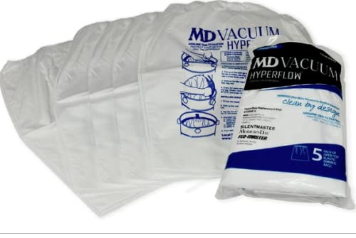 MD Central Vacuum Hyperflow Paper Bags - 12 Gallon, 5-Pack | High-Performance Filtration for Central Vacuum Systems | Perfect for Whole-House Cleaning & Pet Hair Removal