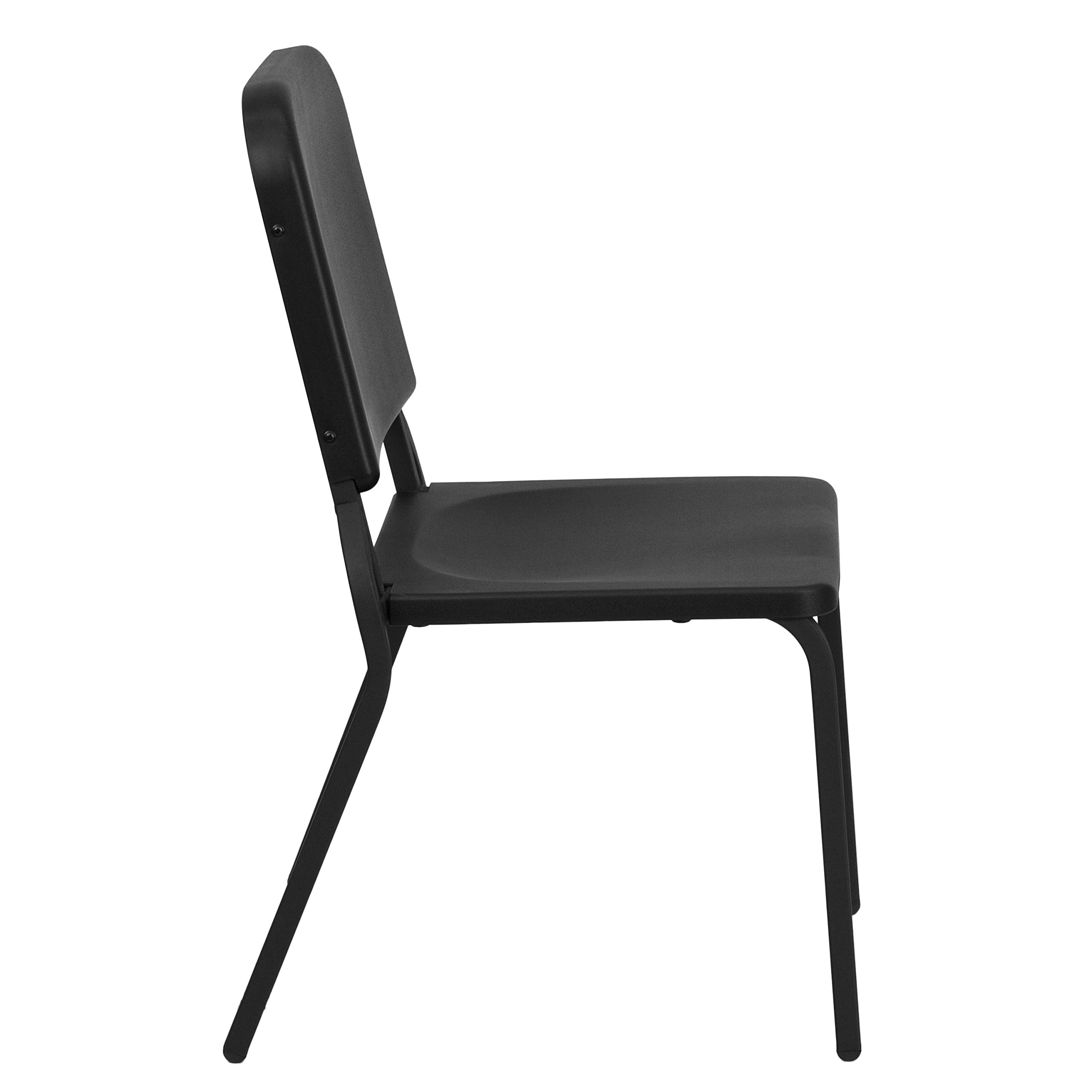 5-Pack Black High-Density Stackable Music Chairs for School, Classroom, Band & Choir - Durable & Comfortable Seating for Students, Performers & Events