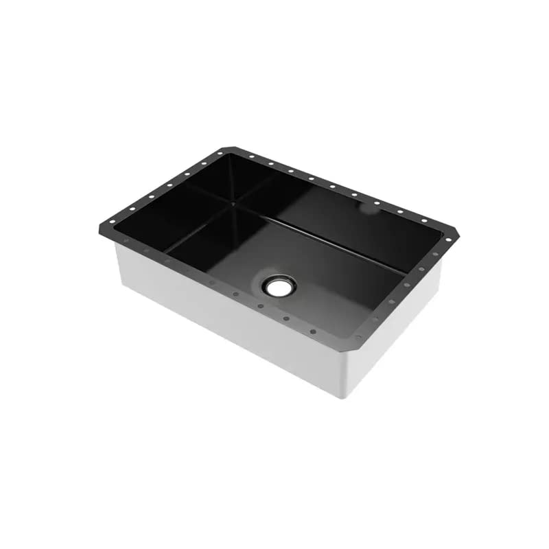 Luxury Black Stainless Steel Undermount Rectangular Bathroom Sink - Modern Wash Basin for Vanity, Powder Room & Guest Bath Installation