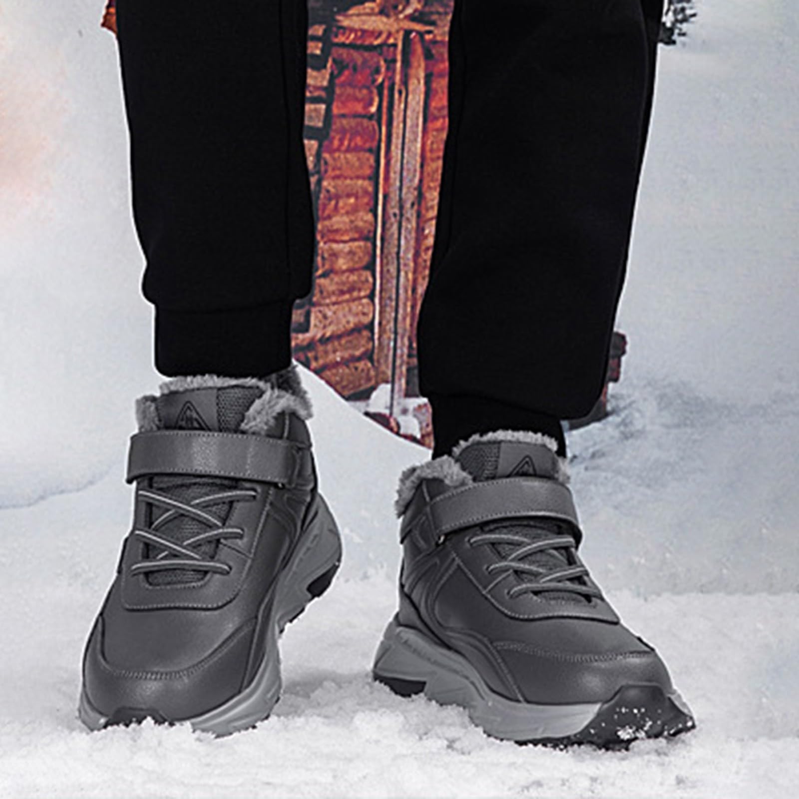 **Men's Waterproof Work Boots & Hiking Sneakers - Fur Lined Ankle Boots for Women - Non-Slip Lightweight Safety Shoes for Outdoor Workouts & Grounded Footwear - Ideal for Hiking, Construction & Winter Wear**