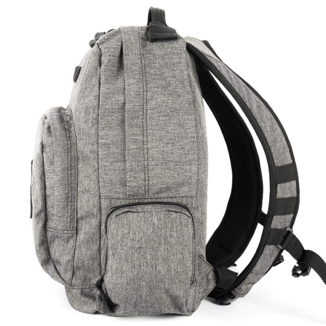 LAPG Commuter Backpack - Hydration Compatible Small Daypack for Hiking, Travel & Work - Heather Grey Tactical Backpack for Men & Women