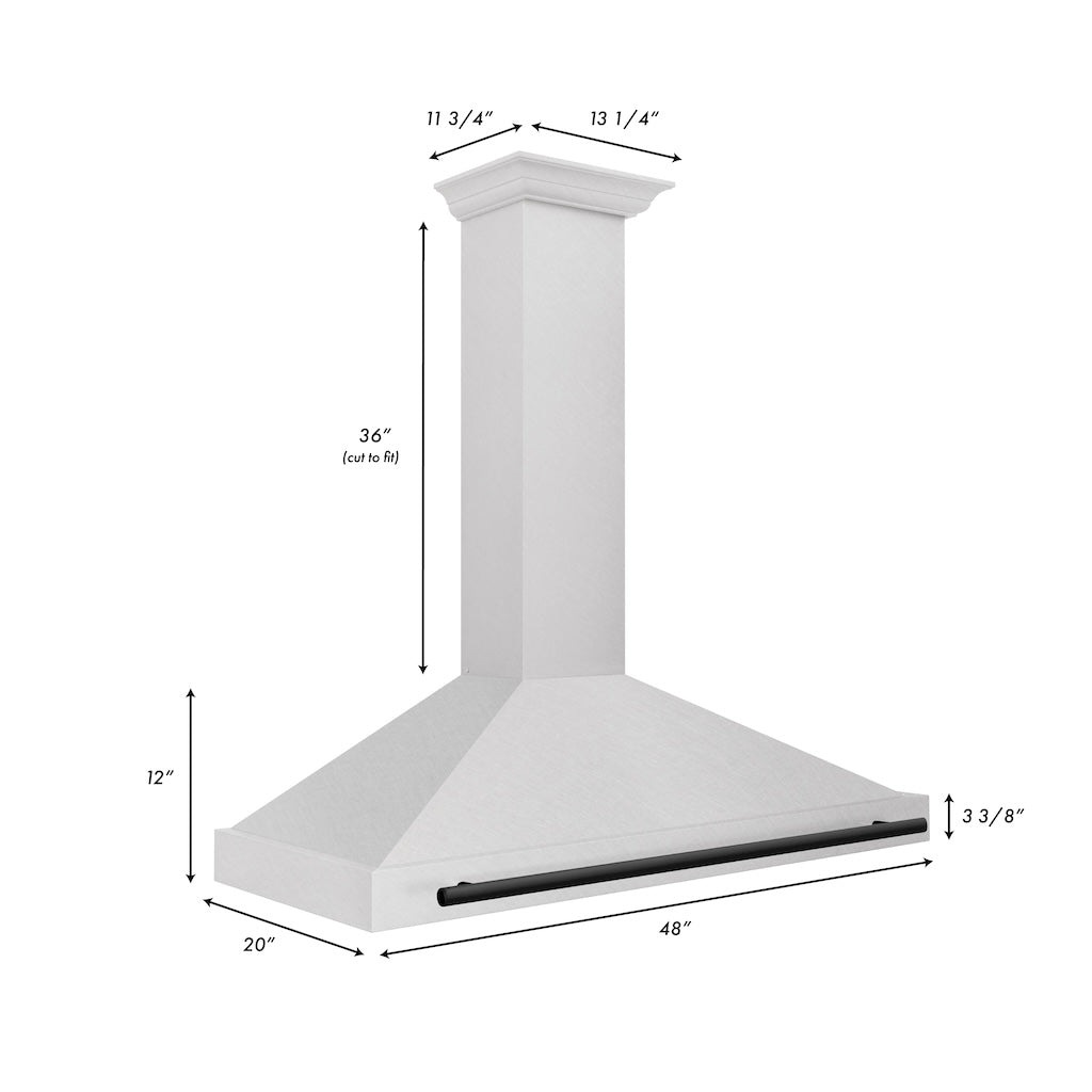 ZLINE KB4SNZ 30 MB 30-Inch Convertible Wall Mount Range Hood - Satin Stainless Steel with Matte Black Handle | Autograph Edition | Perfect for Modern Kitchens & Open-Concept Homes