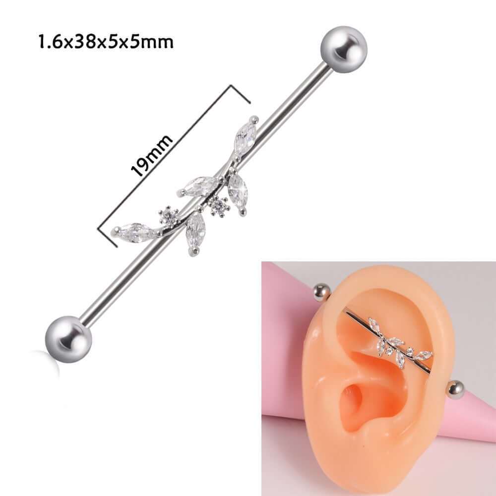 14g Silver Scorpio Insect Industrial Barbell Body Jewelry - Belly Button & Nose Piercing Bar | Perfect for Gothic, Punk & Alternative Fashion Styles