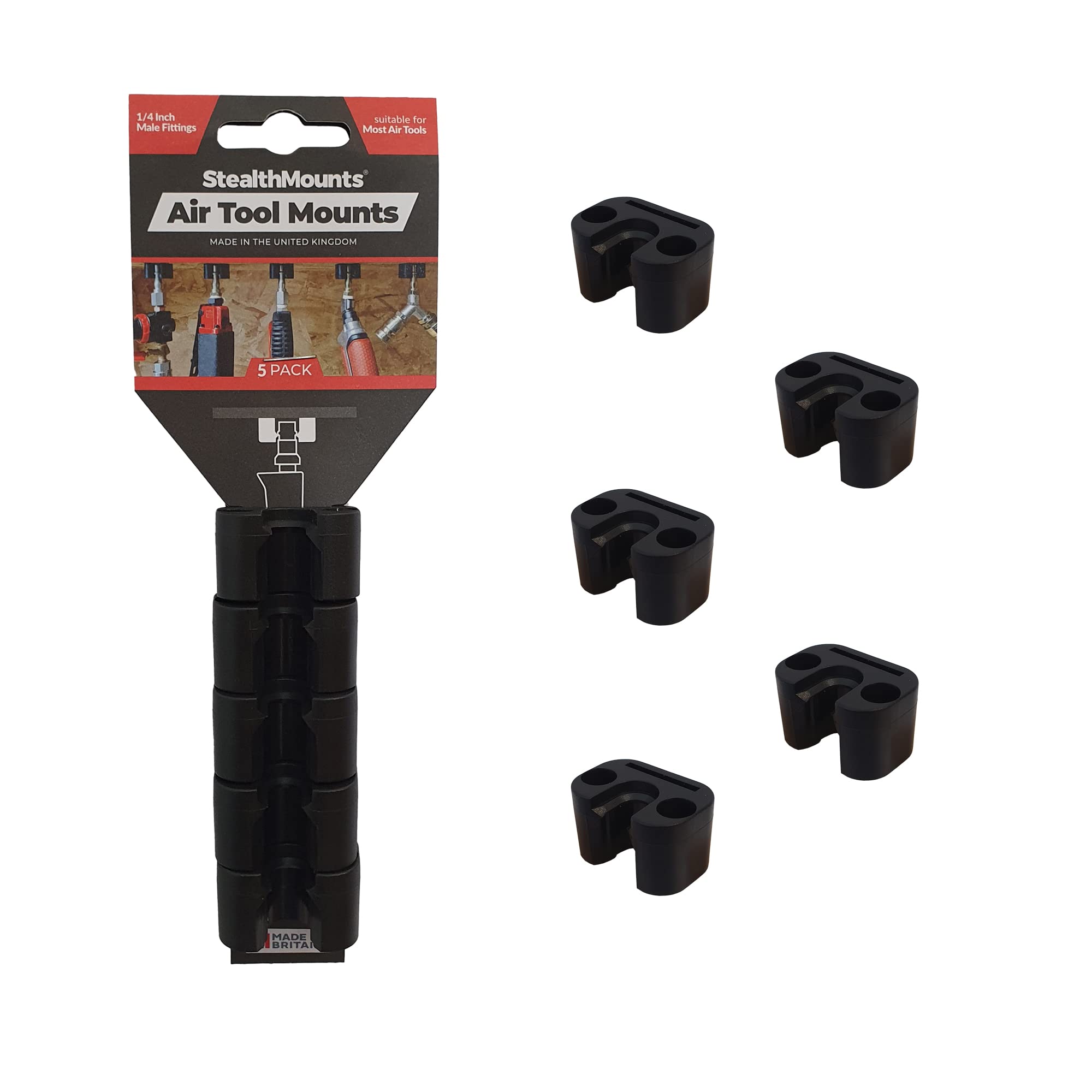 StealthMounts 5-Pack Locking Air Tool Holder - 1/4