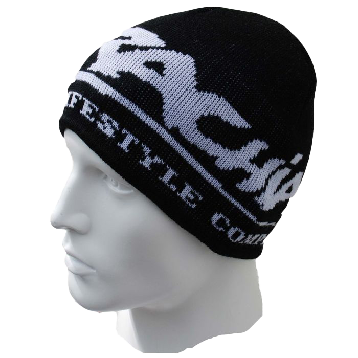 Brachial Beanie Next - Black/White Winter Hat for Men & Women - Soft & Warm Knit Beanie for Outdoor Activities, Hiking, Skiing, and Casual Wear