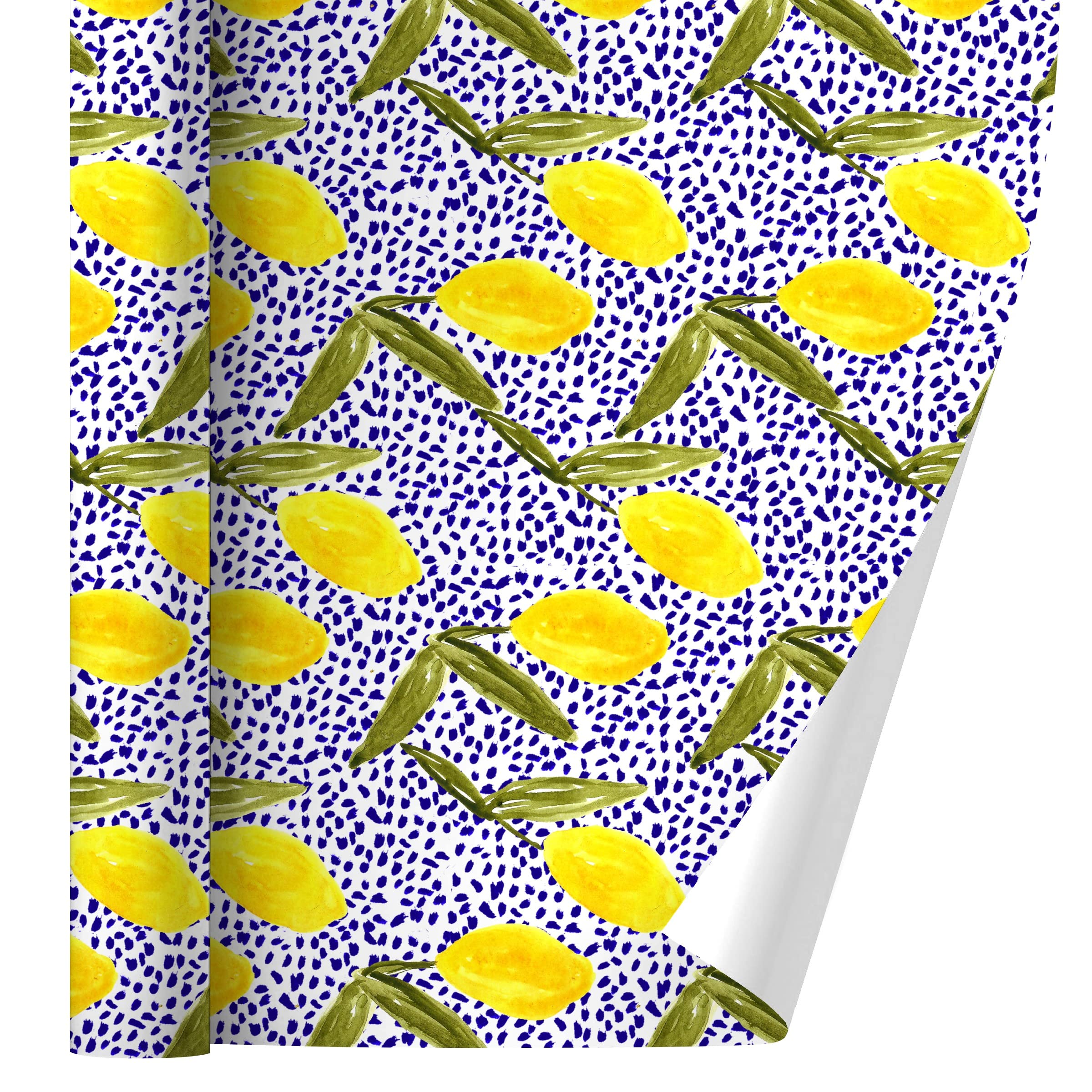 GRAPHICS & MORE Lemons and Dots Gift Wrap Paper Rolls - Perfect for Birthday, Wedding, Baby Shower & Holiday Present Wrapping